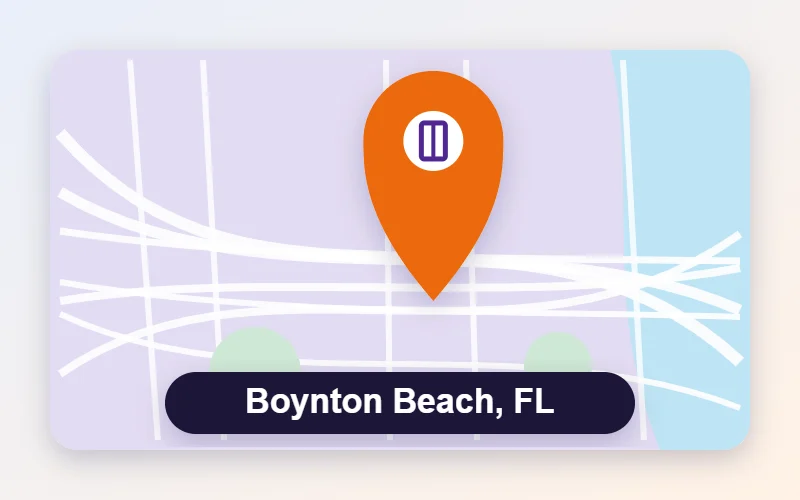 Sliding door and window repair service area map pin for Boynton Beach, FL