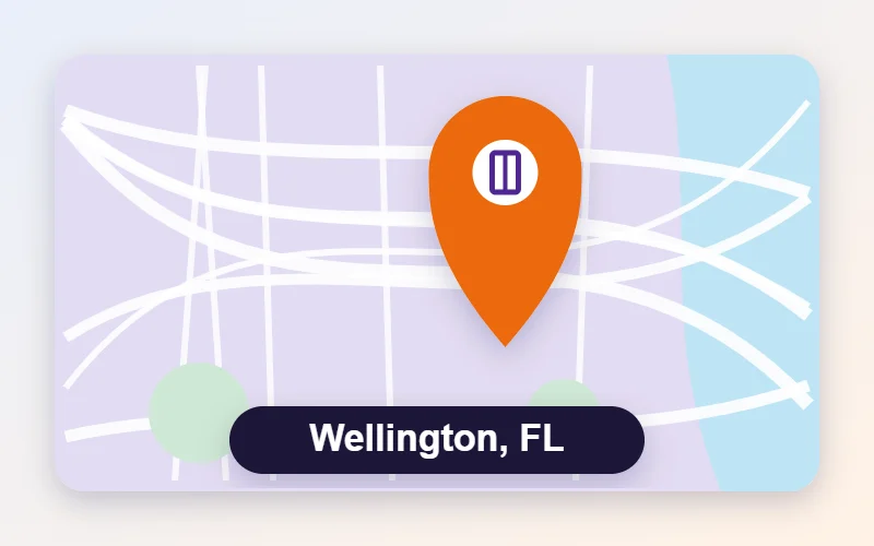 Sliding door and window repair service area map pin for Wellington, FL