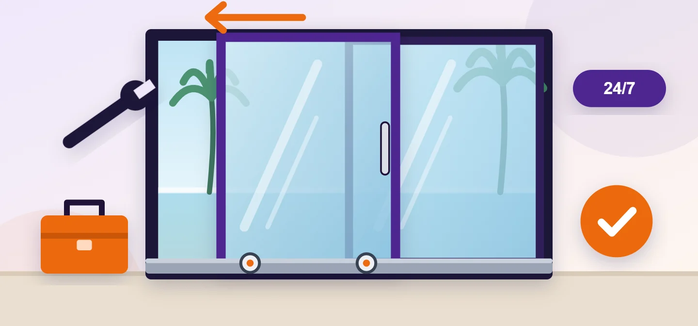Sliding glass door repair in Boynton Beach, FL: patio slider rollers and track fixed
